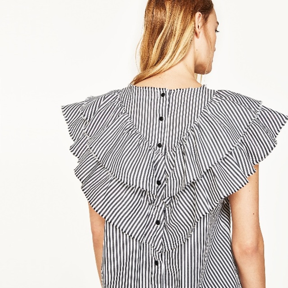 Zara Stripped Poplin Shirt - Picture 4 of 8