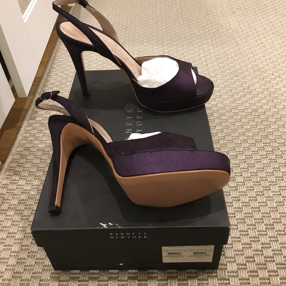 Barneys NY co-op Purple suede stiletto