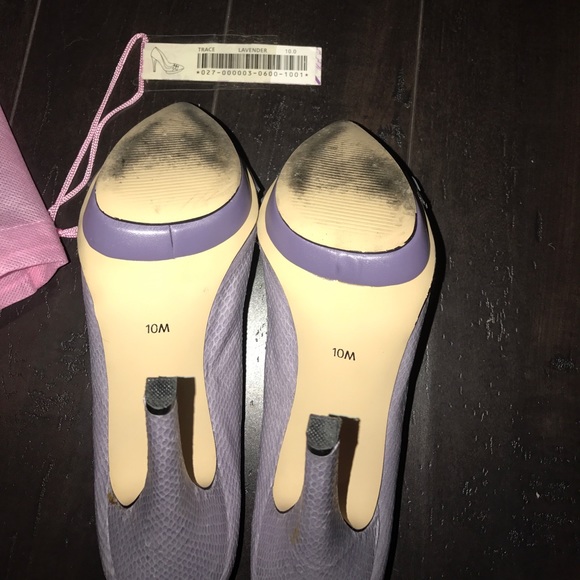 SHOE DAZZLE lilac and purple double buckle heels - Picture 7 of 8