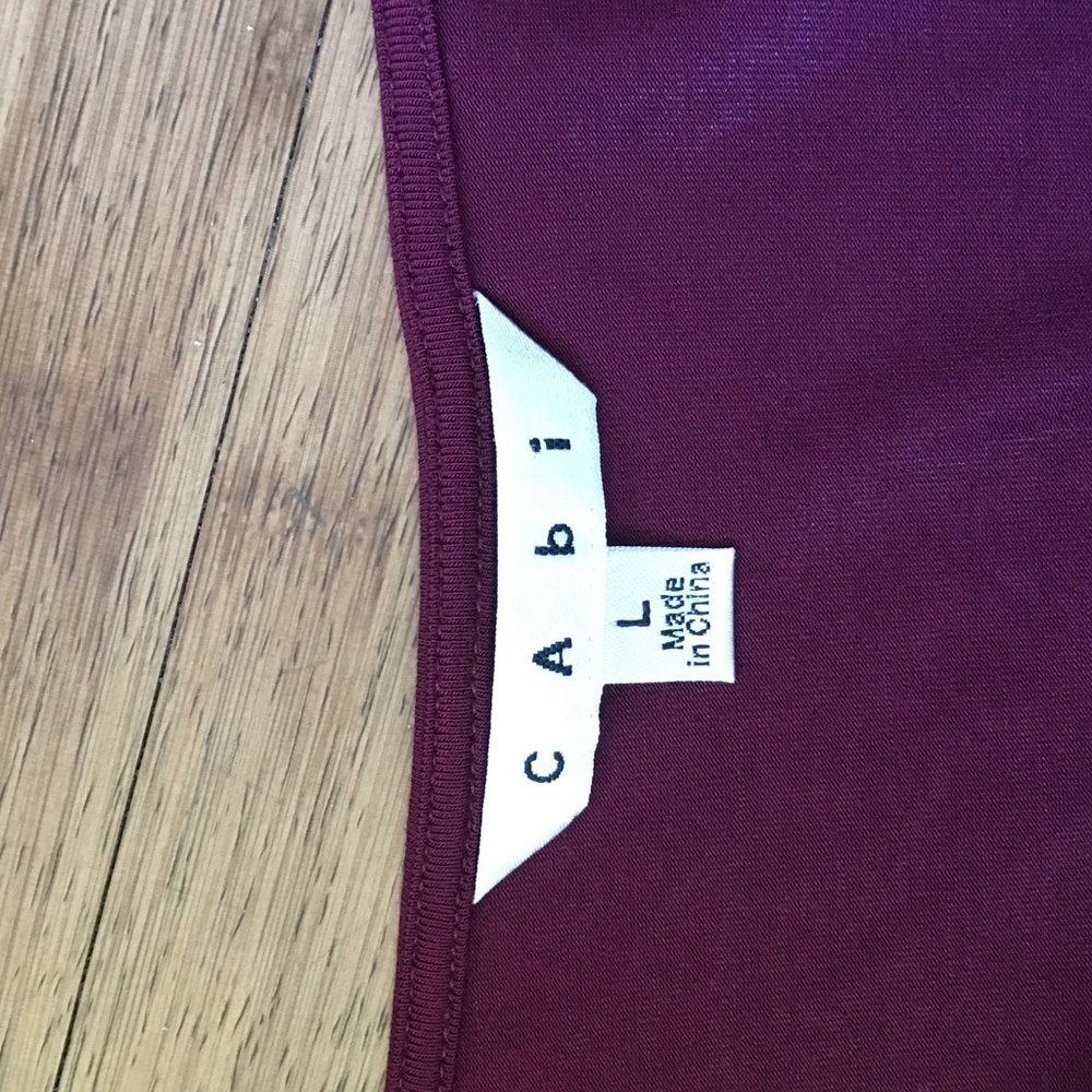Cabi Burgundy Lola Tee Draped Neck Scoop Cowl - Picture 4 of 5