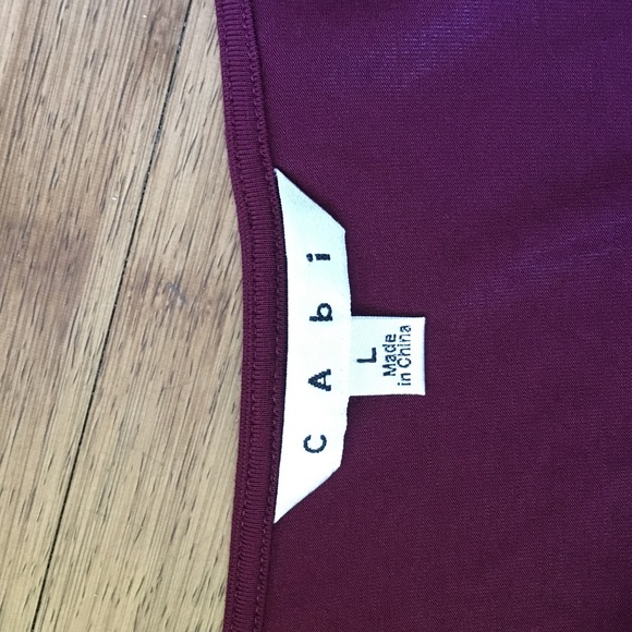Cabi Burgundy Lola Tee Draped Neck Scoop Cowl - Picture 4 of 5