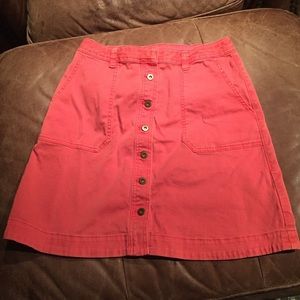 Anthropologie red buttoned skirt