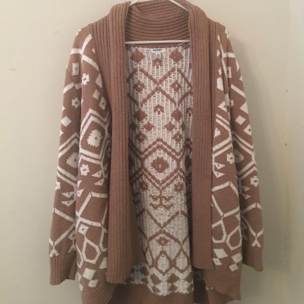 Plus Size Aztec Open Cardigan