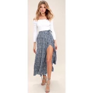 Lulus Printed wrap maxi skirt -  size small