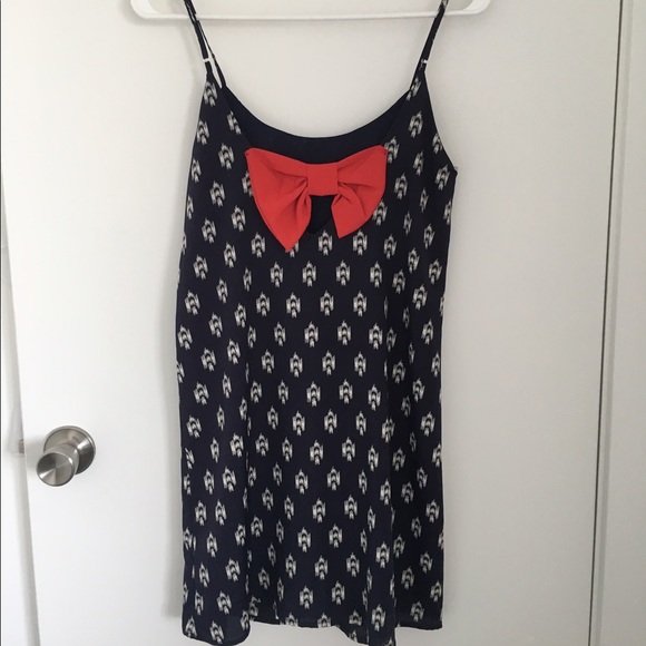 EVERLY printed dress with red bow - Picture 1 of 4