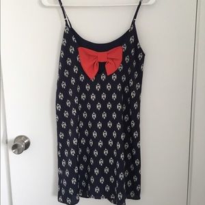 EVERLY printed dress with red bow