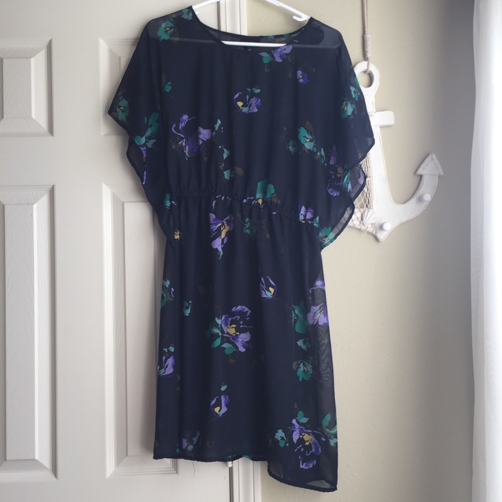 Sheer Navy Floral Dress!  