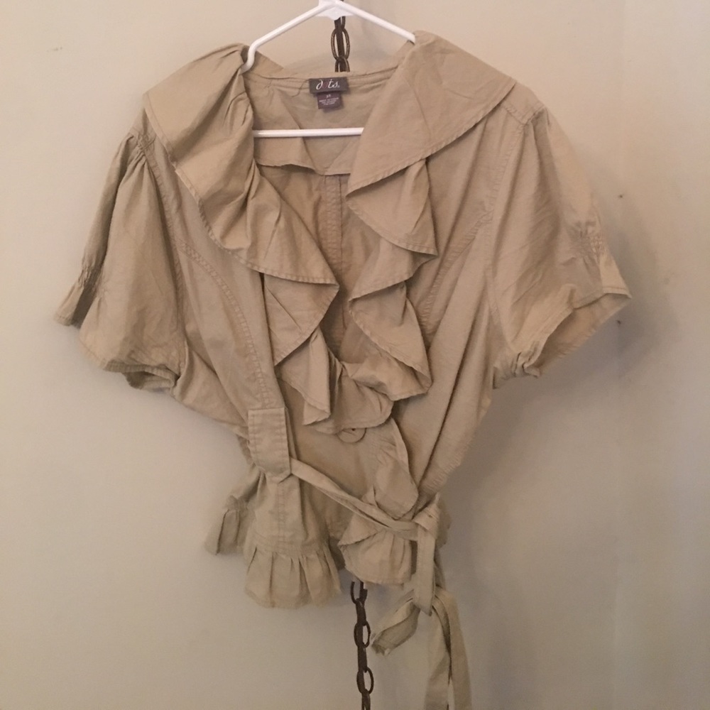 Plus Size Khaki Ruffle Bolero