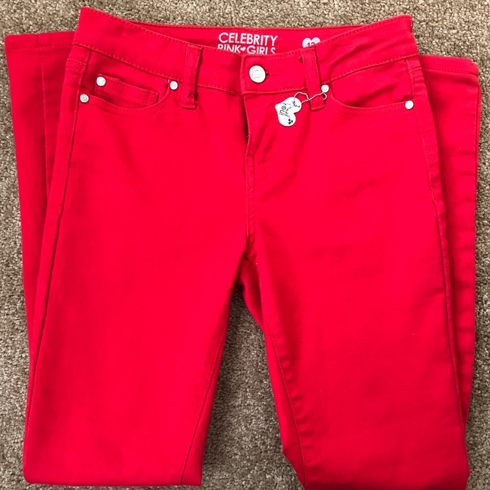 Red Celebrity Pink Girls Jeans
