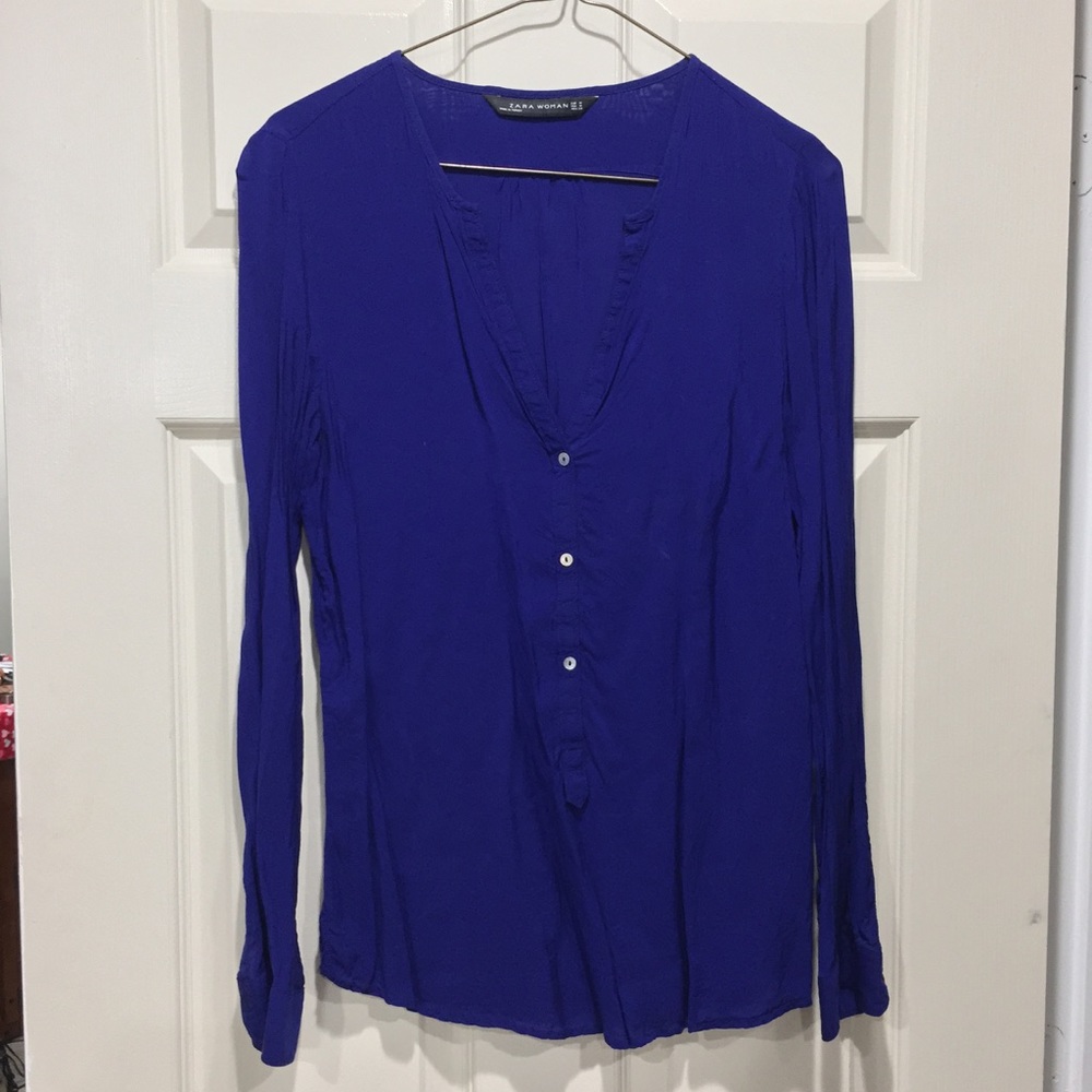 Zara cobalt blue Blouse - Picture 1 of 3