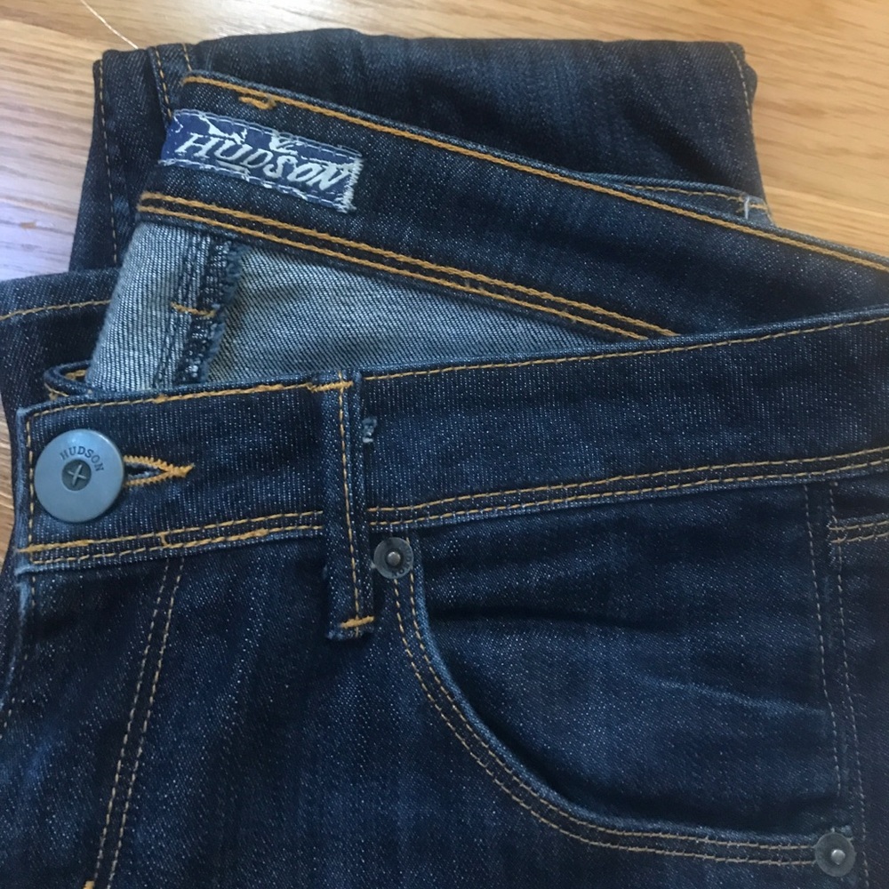 Hudson Straight Leg Jeans, Dark Wash, Size 28