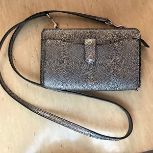 COACH Metallic Silver Pop-Up Messenger Bag