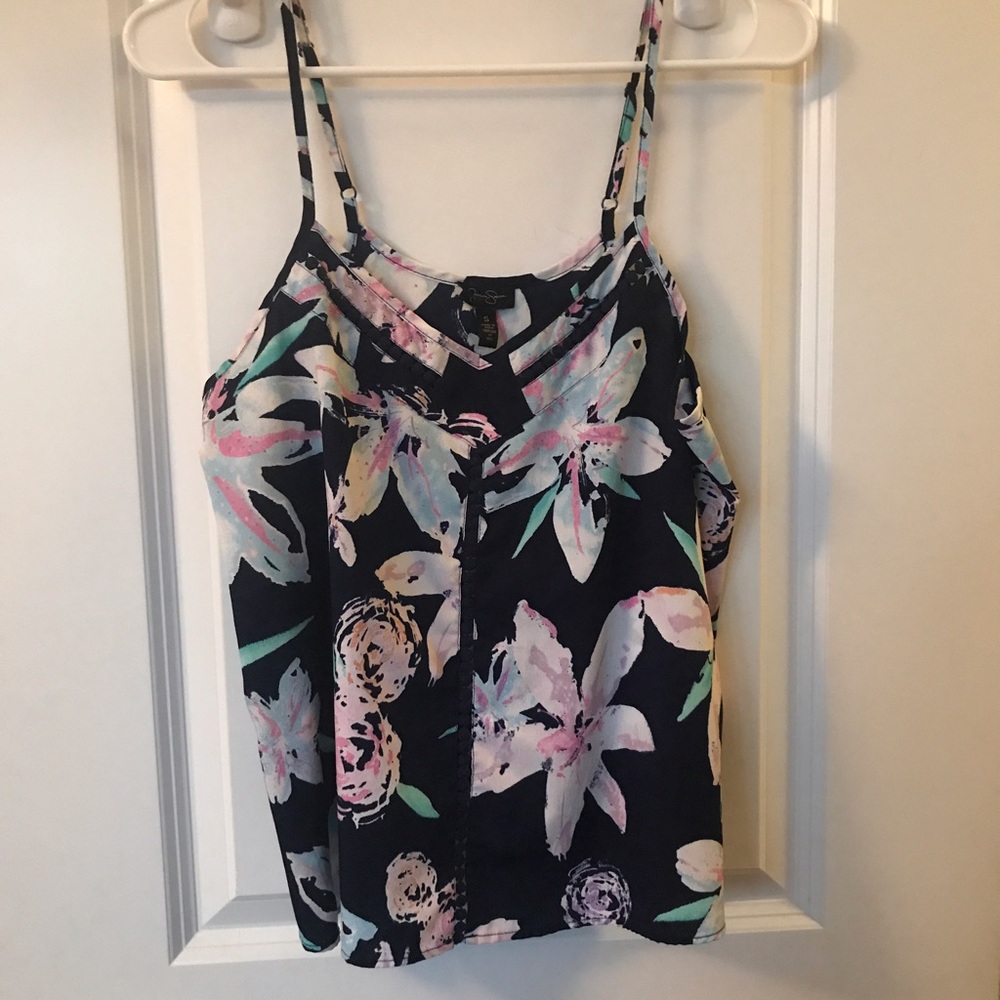 Jessica Simpson Navy Floral Tank