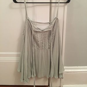 Mint green crochet blouse