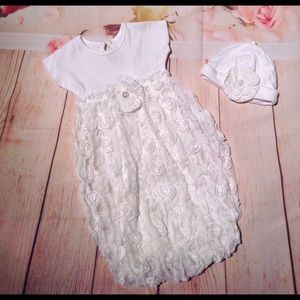 Baby Girl Dress and Cap (0-6 months)