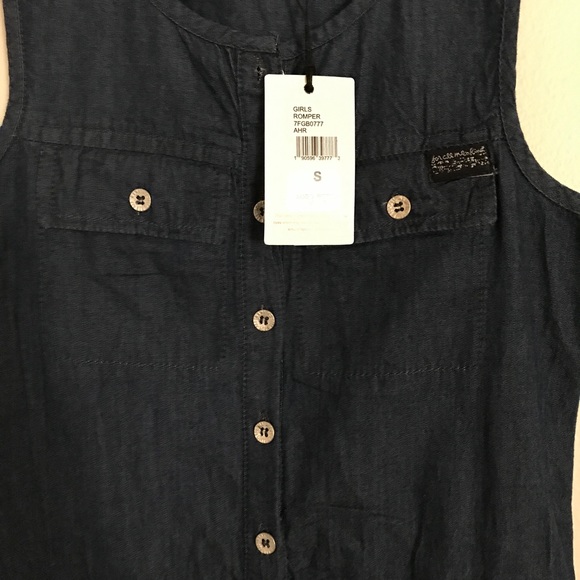 7 For All Mankind Little Girl Denim Romper - Picture 3 of 6