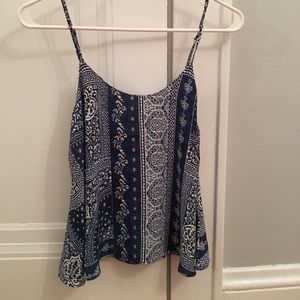 Blue paisley tank top