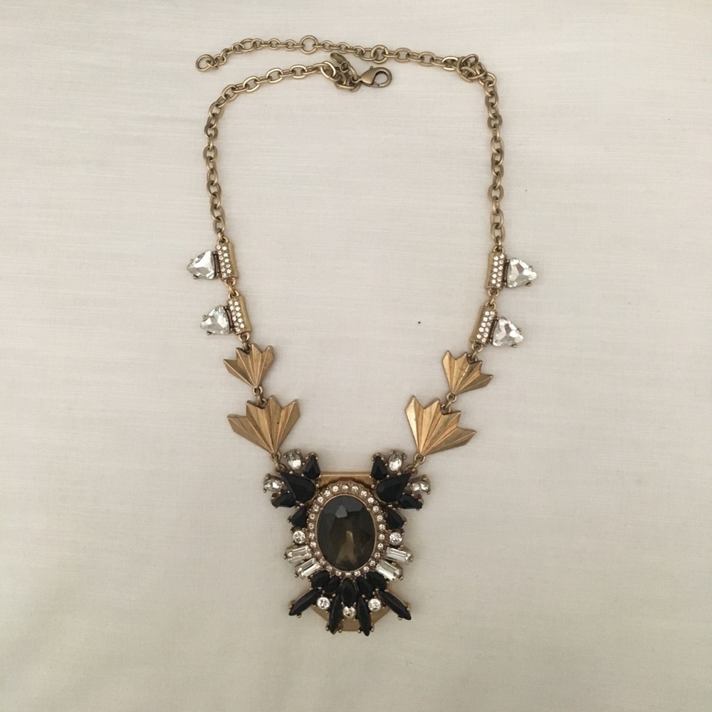 Black and gold jeweled necklace