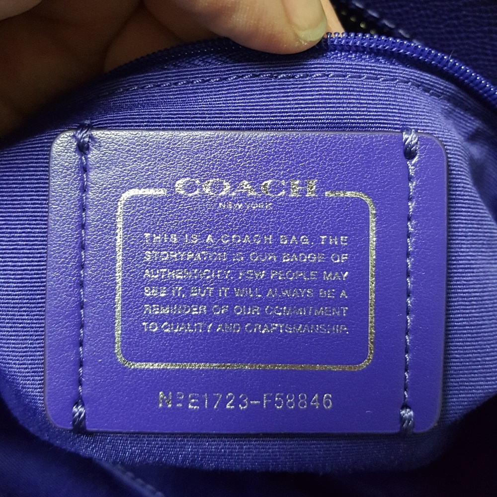 NWT Coach crossgrain tote in purple - Picture 6 of 8