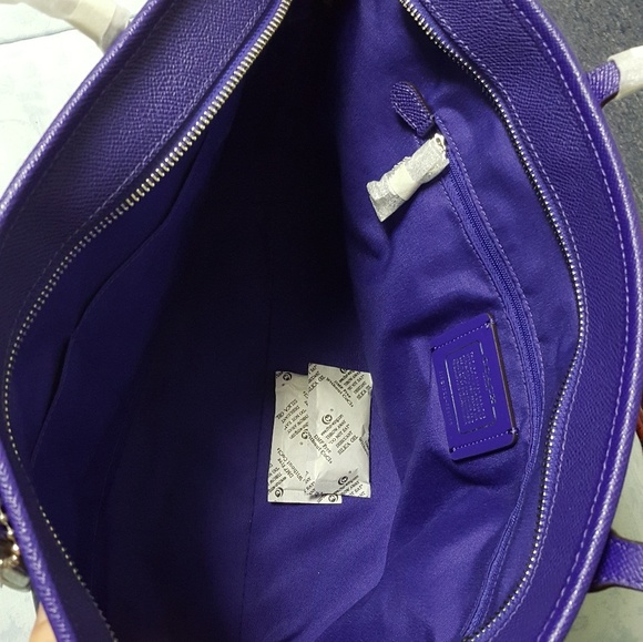 NWT Coach crossgrain tote in purple - Picture 5 of 8