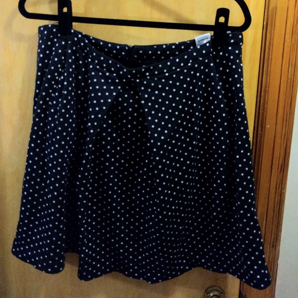 Anne Klein Knit Black & White Dot A-Line Skirt