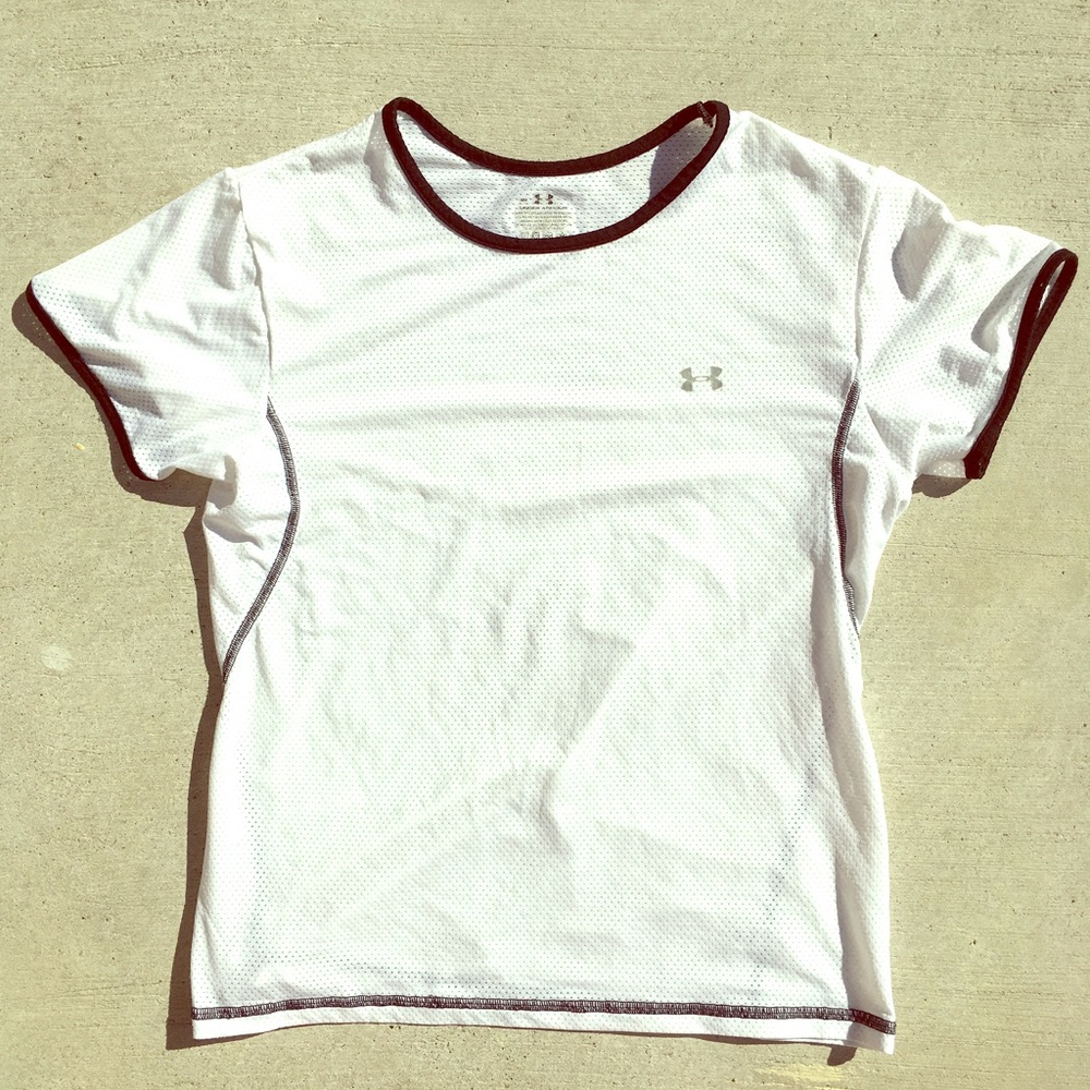 Women's White Under Armour Base Layer T Shirt