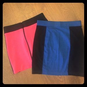 Bundle of Color Blocked Mini Skirts