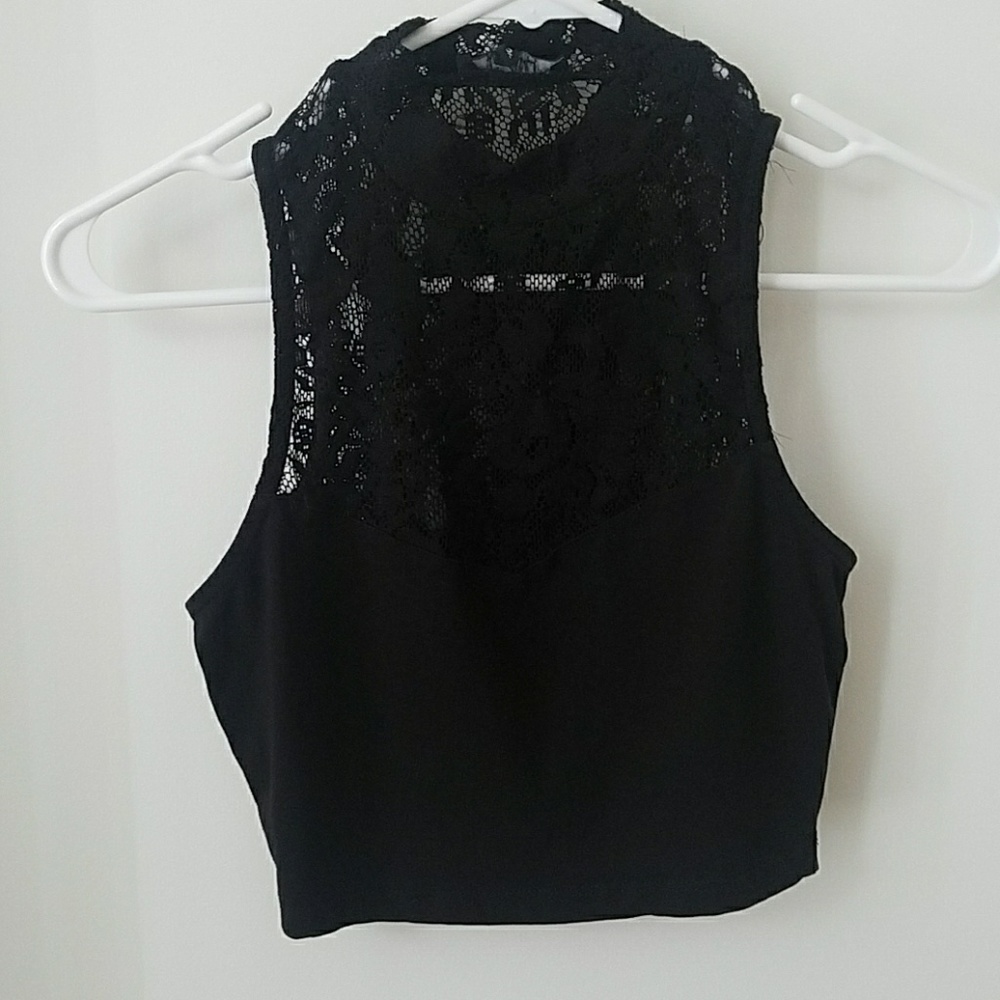Black Lacey Crop Top