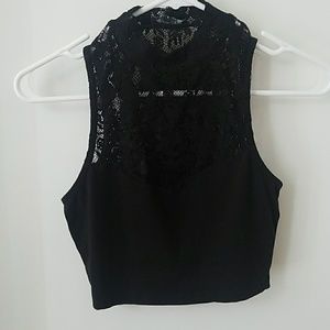 Black Lacey Crop Top