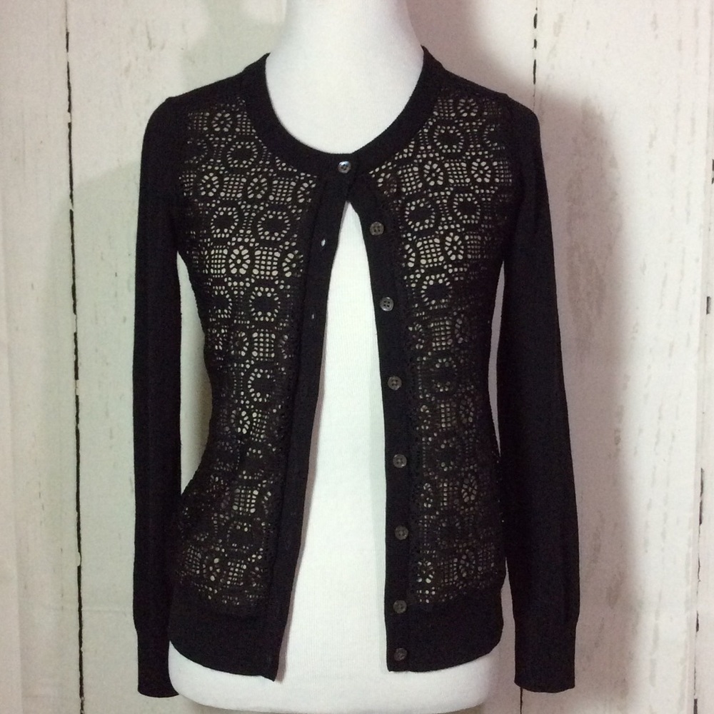 Banana Republic cream & black pattern cardigan