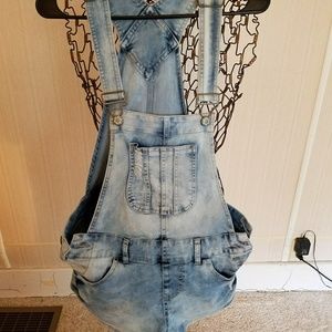 Blue Spice denim short overalls