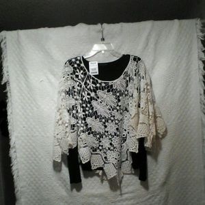 Crocheted Poncho Top
