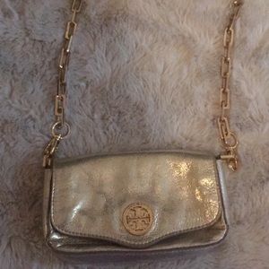 Tory Burch mini gold clutch/crossbody