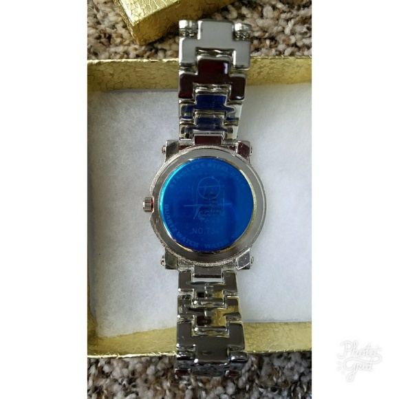 Crystal Encrusted Pave Silver Watch main image 3