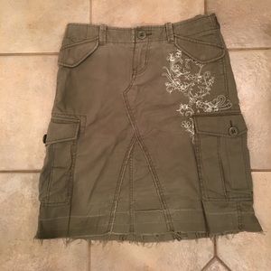 Army green cargo skirt