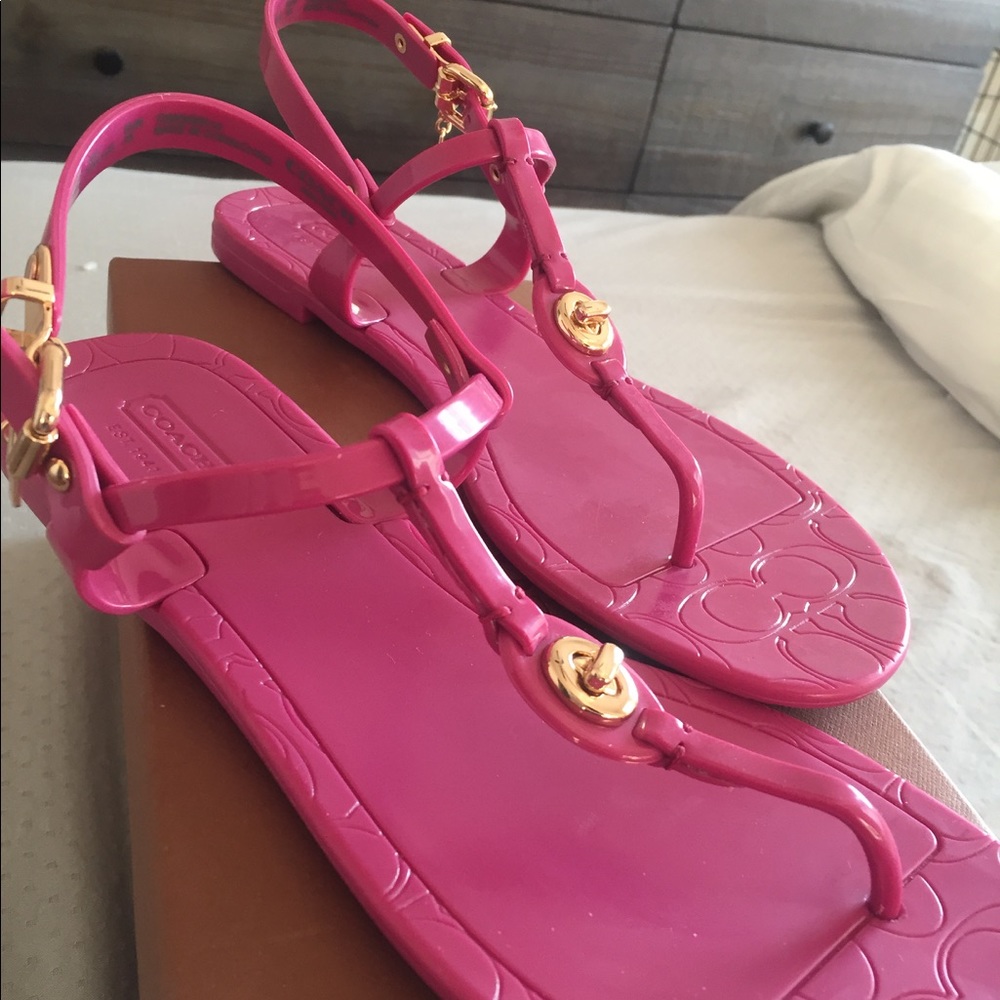 Pink Coach sandals- Brand New! Size 9