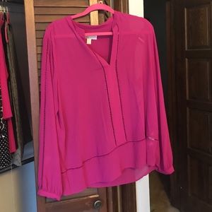 Sheer pink Michael Kors top.