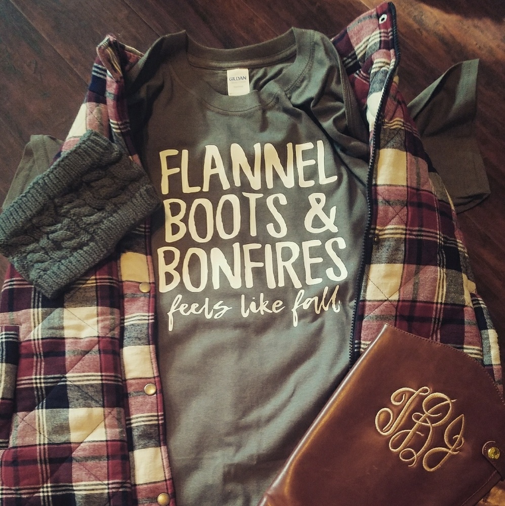 Flannels.  Boots. Bonfires Tee