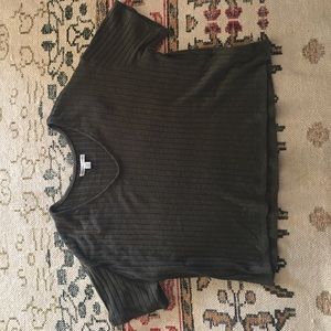 Green American eagle crop shirt