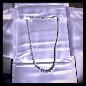 Lab created white sapphire necklace and bracelet