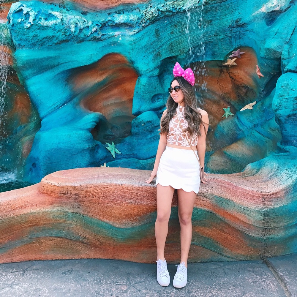 Topshop White Scalloped Mini Skirt XS 0