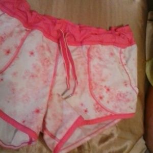 lulumon Pink Floral Shorts