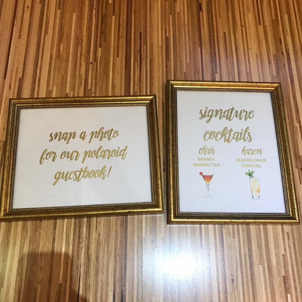 2 Wedding Gold Picture Frames, 1 left
