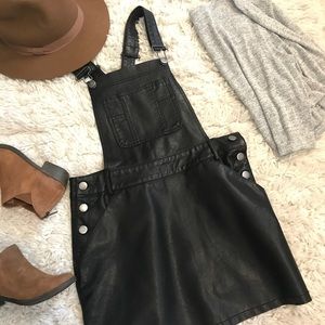 Forever 21 Faux Leather Mini Overall Dress