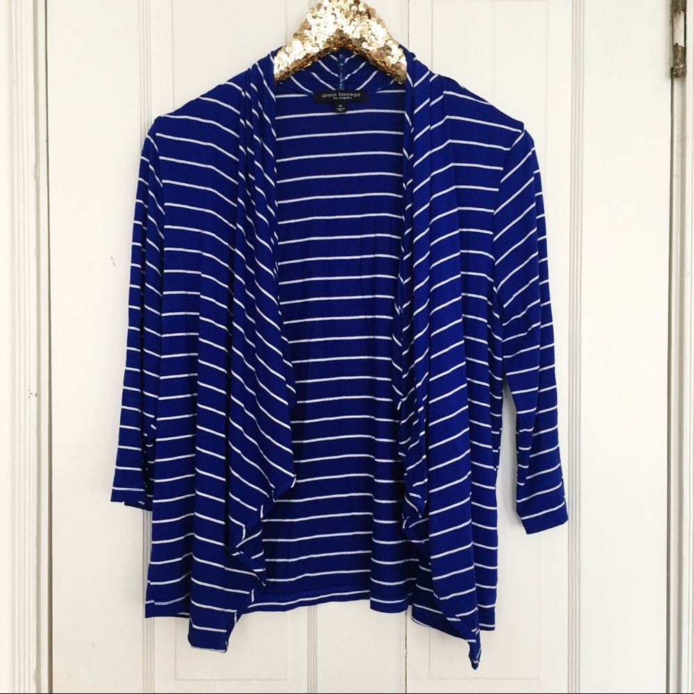 {Green Envelope} Striped Cardigan