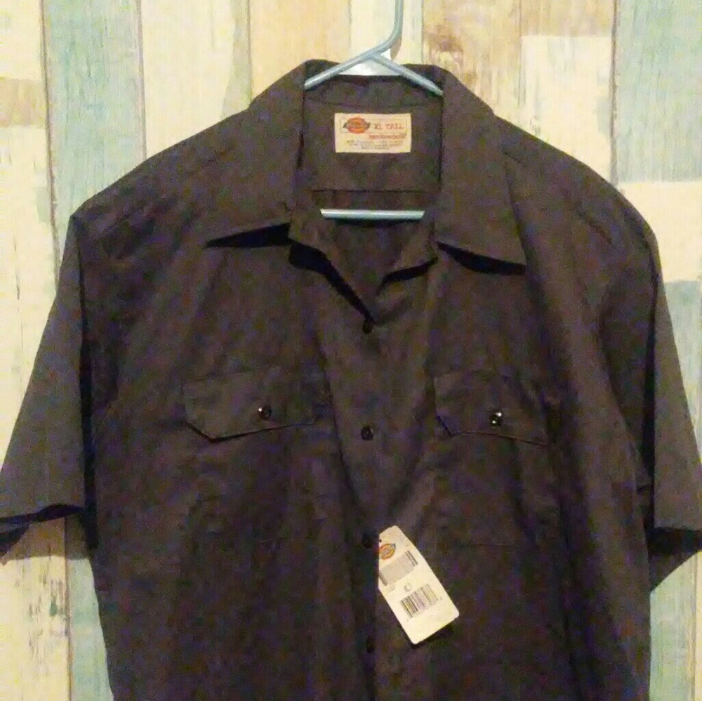 Dickies XL Tall Gray Mens Work Shirt NWT