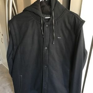 RVCA hooded letterman jacket