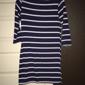 Navy and White Striped Dress