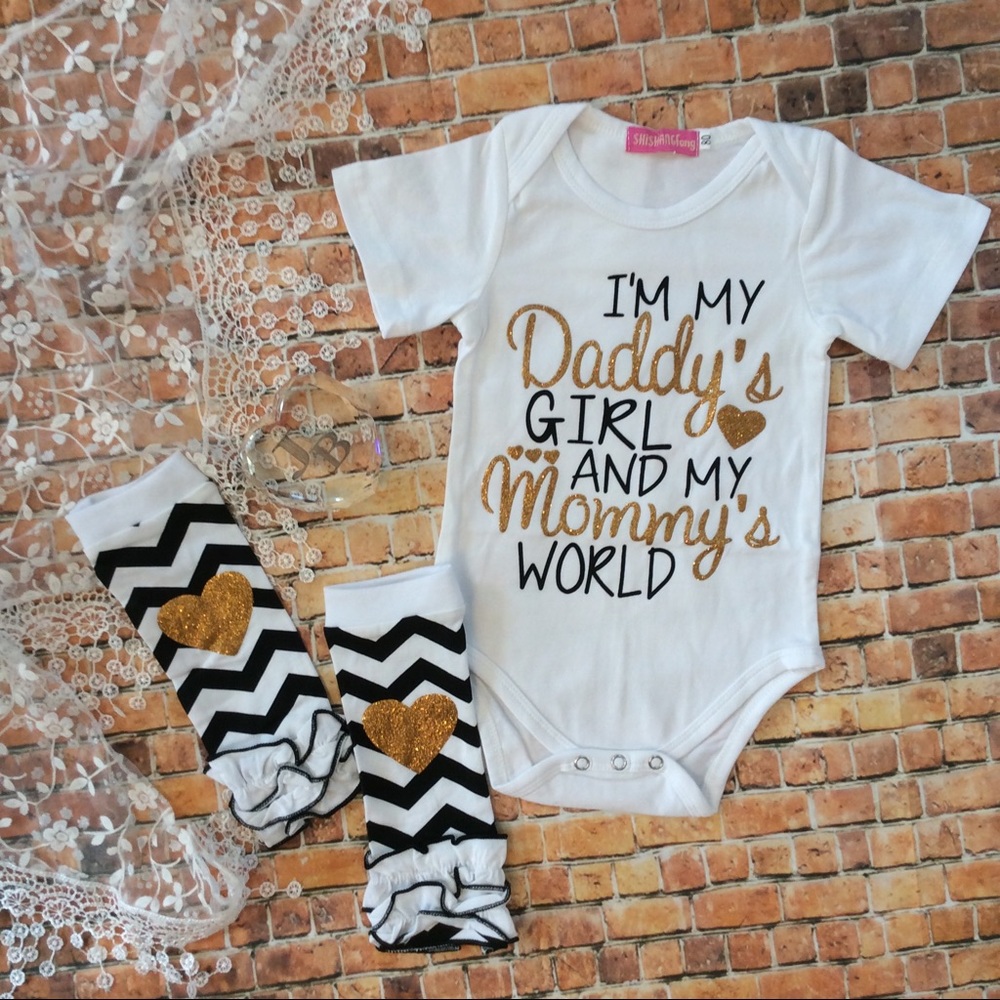 Baby 3pc Daddy's Girl Mommy's World Outfit