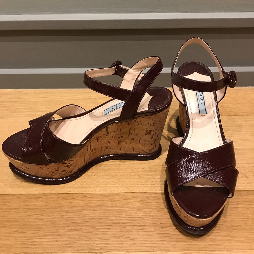 Prada Sandals in Burgundy
